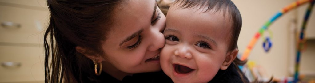woman with young child