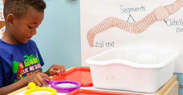 student with worm investigation